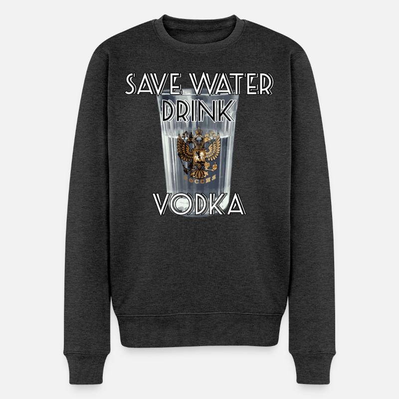 Save Water Drink Vodka Geschenk - Männer Premium Bio Pullover - Anthrazit meliert
