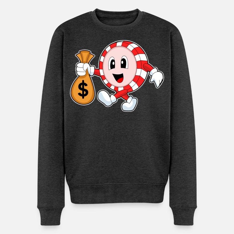 Pokerchips Poker - Männer Premium Bio Pullover - Anthrazit meliert