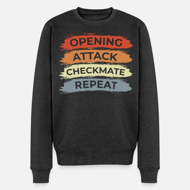 Dicton d’échecs - Pull Premium bio Homme - anthracite chiné