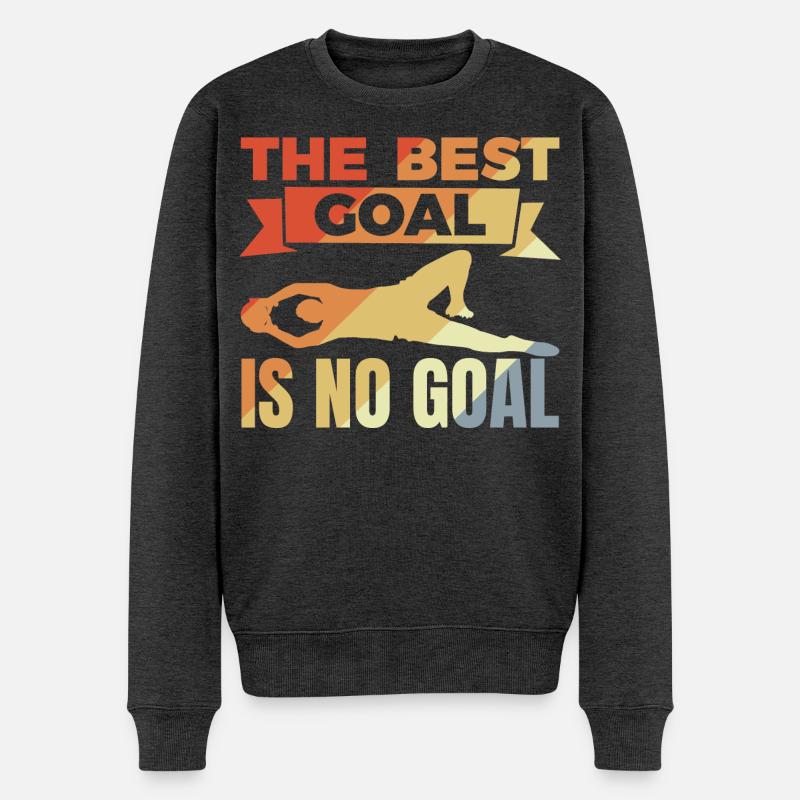 Torwart Spruch - Männer Premium Bio Pullover - Anthrazit meliert