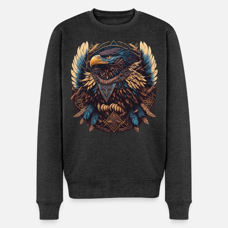 Attrape-rêves d’aigle - Pull Premium bio Homme - anthracite chiné