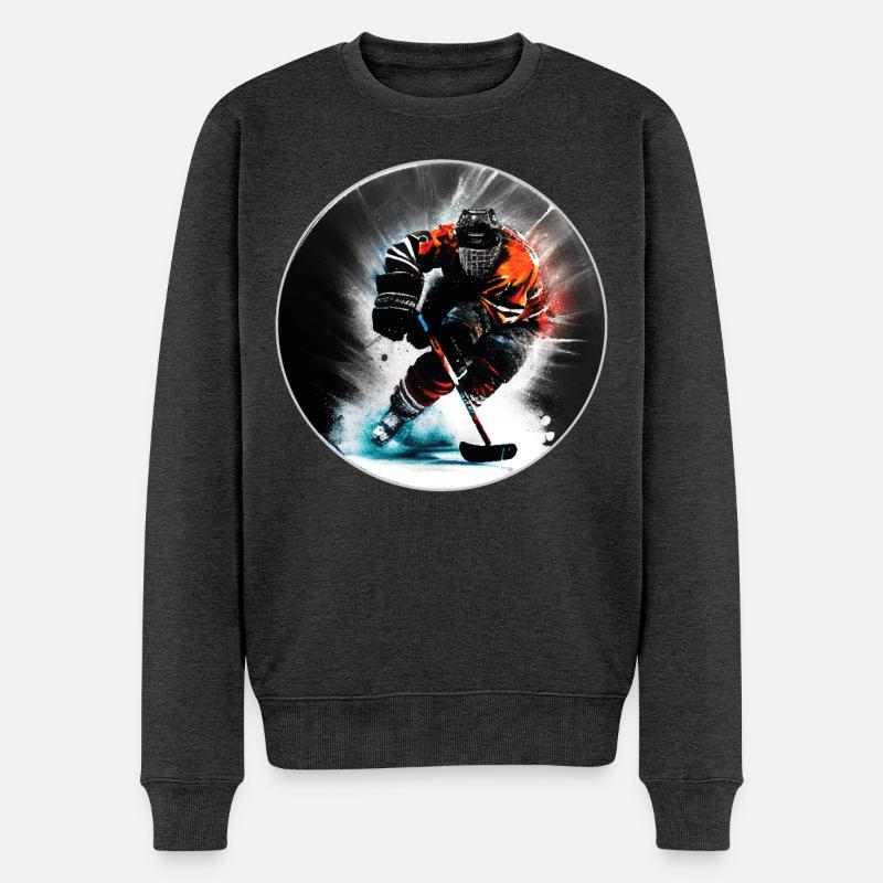 Eishockey - Männer Premium Bio Pullover - Anthrazit meliert