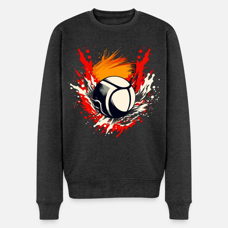 Volleyball - Männer Premium Bio Pullover - Anthrazit meliert