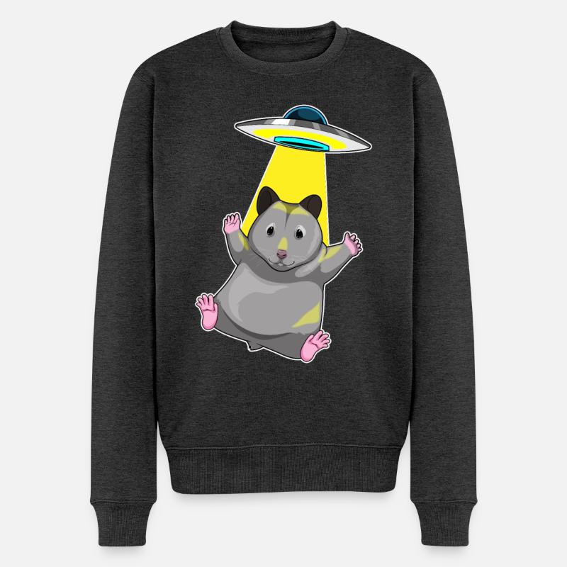 Hamster Spaceship Space - Pull Premium bio Homme - anthracite chiné