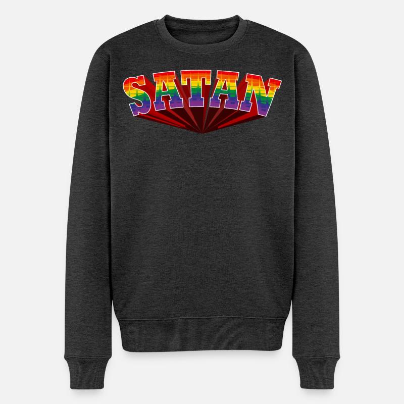 Texte de Satan Rainbow - Pull Premium bio Homme - anthracite chiné