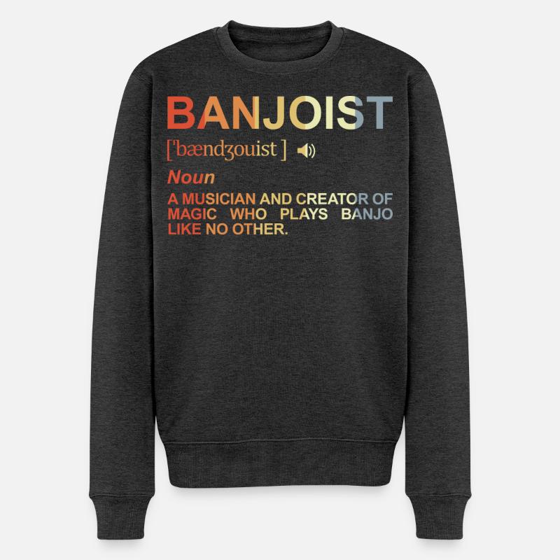 Banjoist Wörterbuch - Männer Premium Bio Pullover - Anthrazit meliert