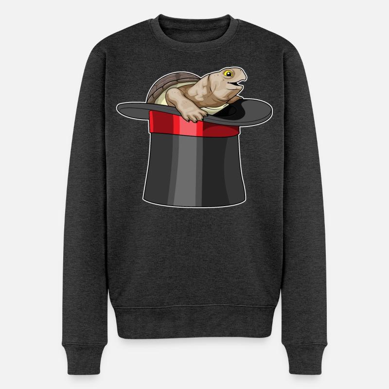 Cylindre Turtle Wizard - Pull Premium bio Homme - anthracite chiné