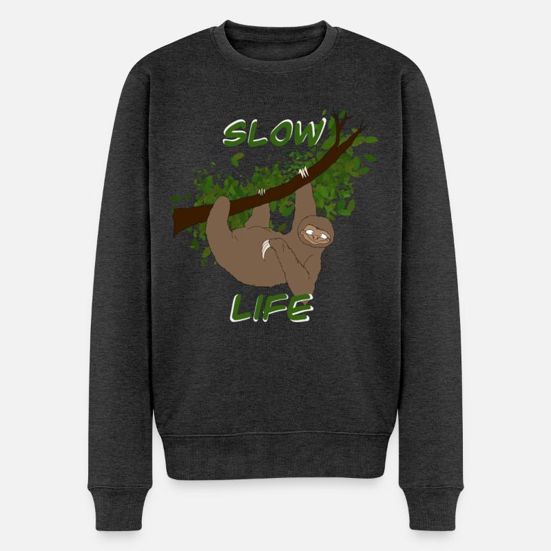 faul - Männer Premium Bio Pullover - Anthrazit meliert