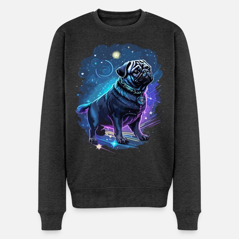 Chien carlin mythique - Pull Premium bio Homme - anthracite chiné