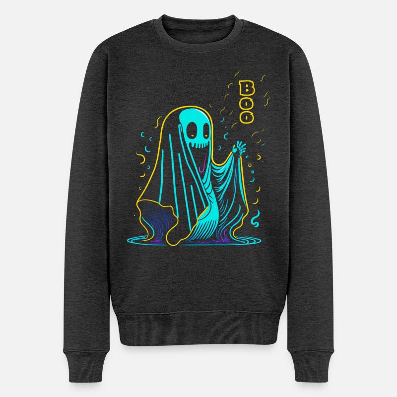 Vernachlässigter Halloween-Geist - Männer Premium Bio Pullover - Anthrazit meliert