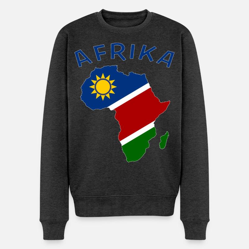 Namibia Landkarte Afrika - Männer Premium Bio Pullover - Anthrazit meliert