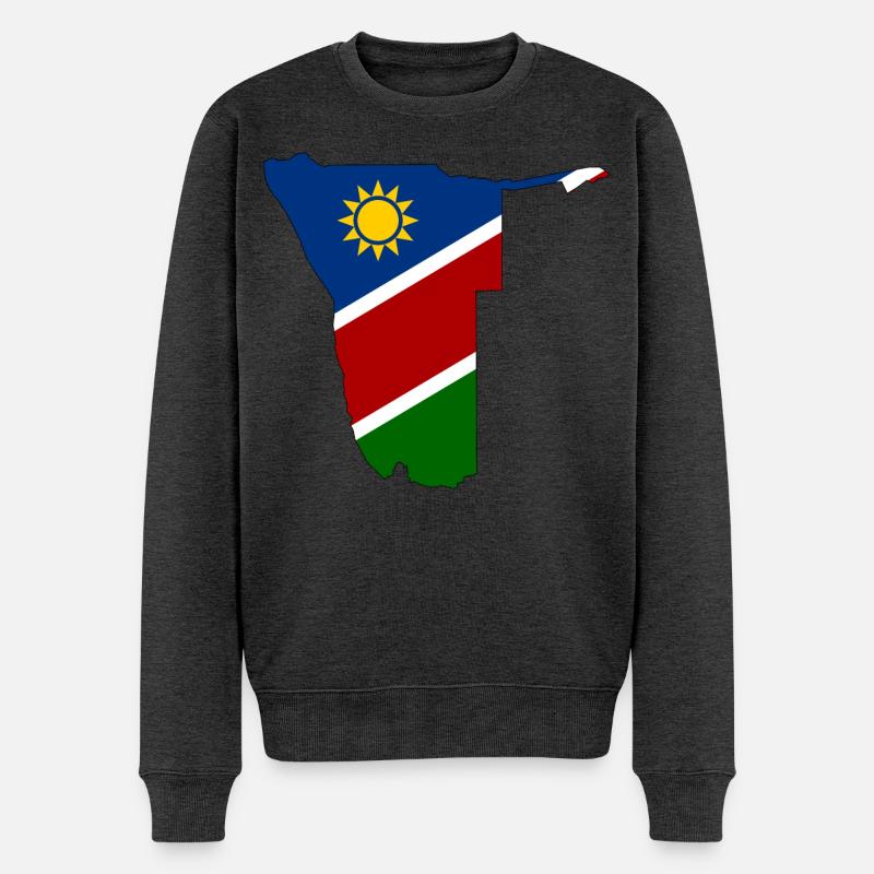 Namibia Flagge Landkarte - Männer Premium Bio Pullover - Anthrazit meliert