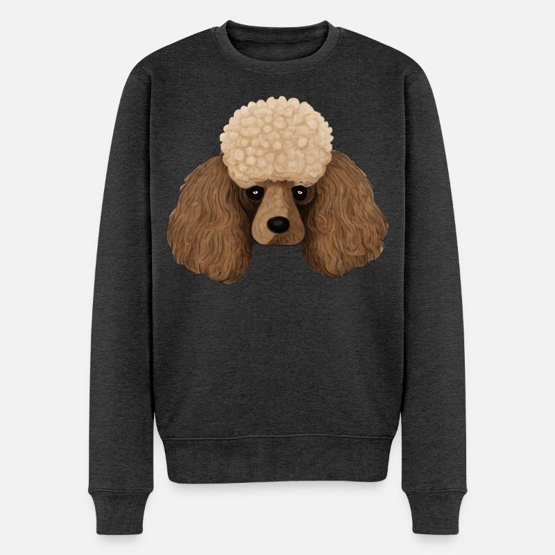 Pudelkopf - Männer Premium Bio Pullover - Anthrazit meliert
