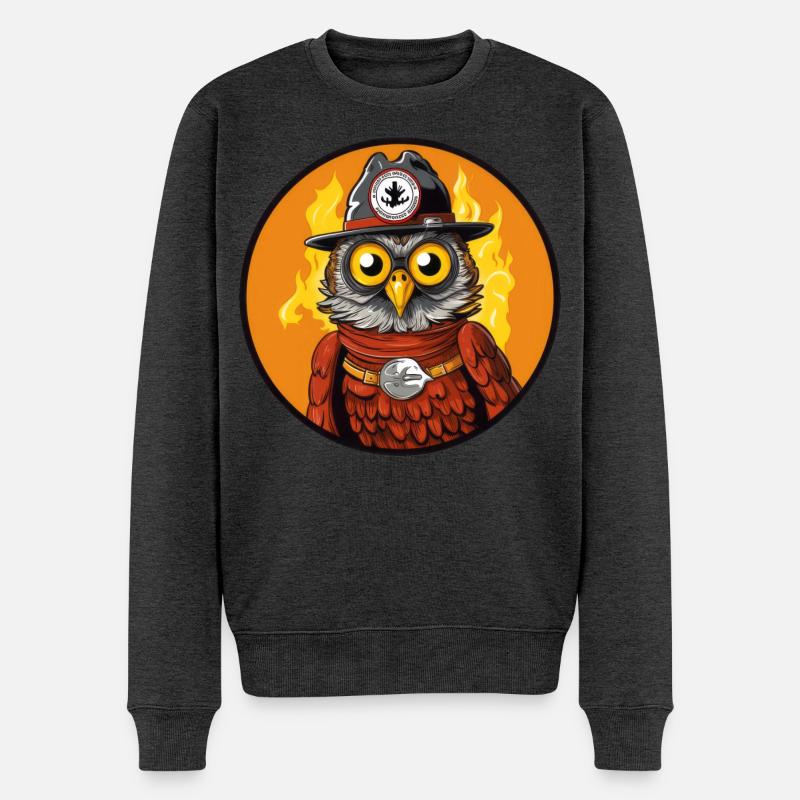 Hibou des pompiers - Pull Premium bio Homme - anthracite chiné