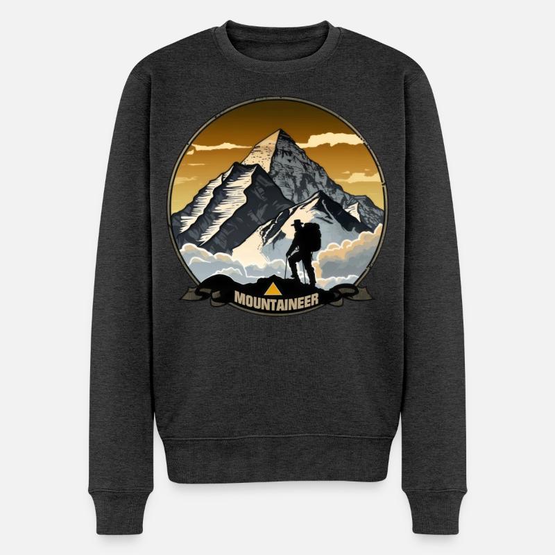 Bergsteiger - Männer Premium Bio Pullover - Anthrazit meliert