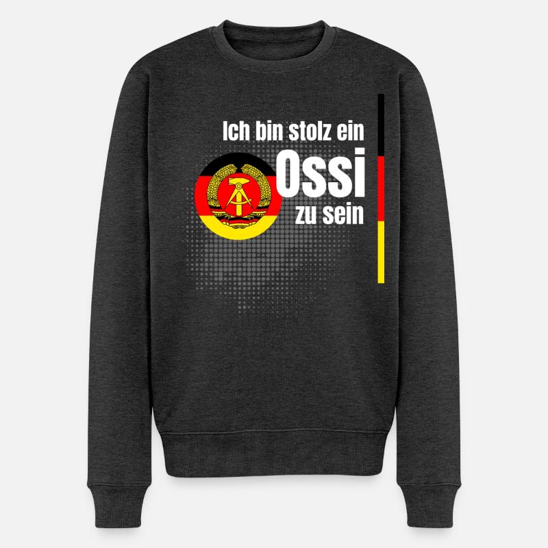 ossi stolz NVA ostdeutsch spruch humor witz sachse - Männer Premium Bio Pullover - Anthrazit meliert