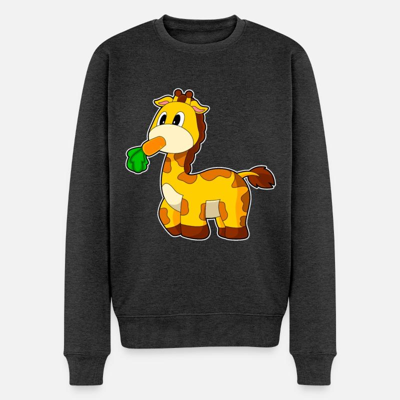 Giraffe Karotte Gemüse - Männer Premium Bio Pullover - Anthrazit meliert