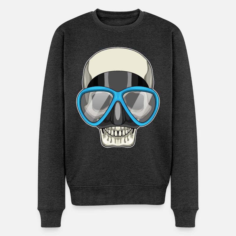Lunettes de natation crâne - Pull Premium bio Homme - anthracite chiné