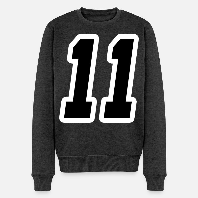 Nummer elf 11 - Männer Premium Bio Pullover - Anthrazit meliert