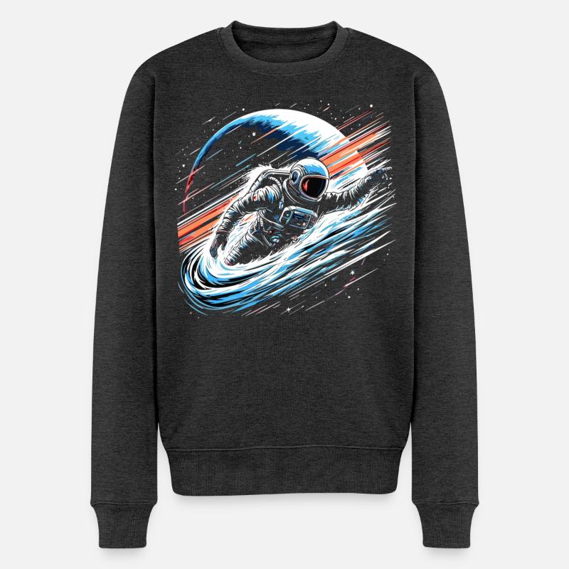 Astronaute Planète Espace - Pull Premium bio Homme - anthracite chiné
