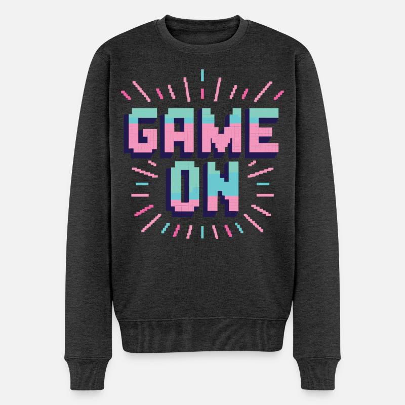 Game on - Männer Premium Bio Pullover - Anthrazit meliert