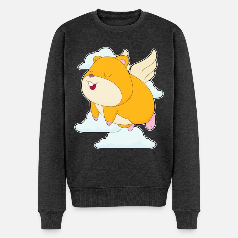 Hamster, Ailes D’ange, Nuages - Pull Premium bio Homme - anthracite chiné