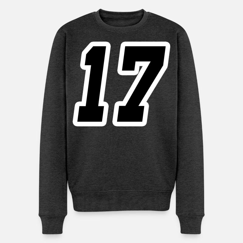 Nummer siebzehn 17 - Männer Premium Bio Pullover - Anthrazit meliert