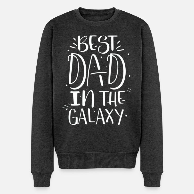 Best Dad in the Galaxy - Männer Premium Bio Pullover - Anthrazit meliert