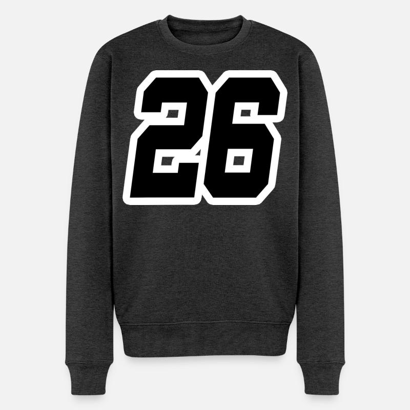 Nummer sechsundzwanzig 26 - Männer Premium Bio Pullover - Anthrazit meliert