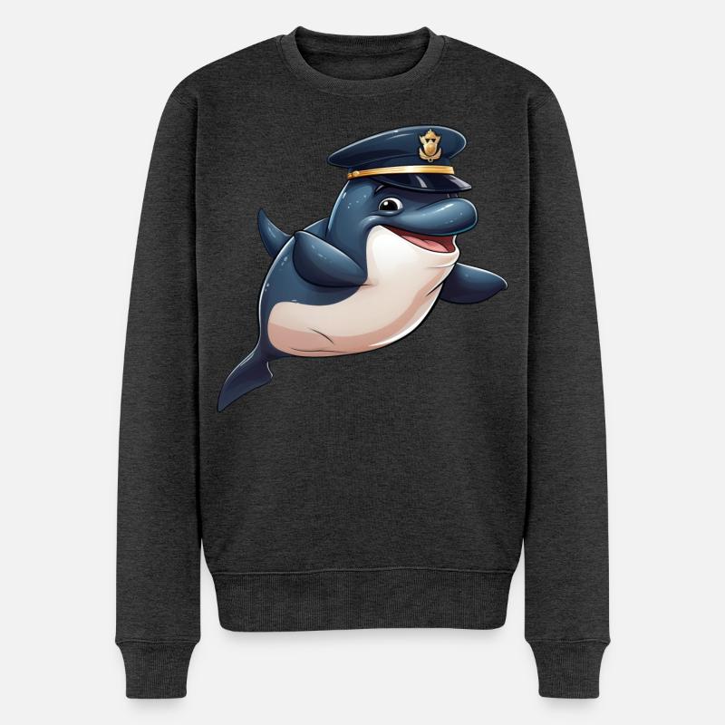 Wal Polizei - Männer Premium Bio Pullover - Anthrazit meliert