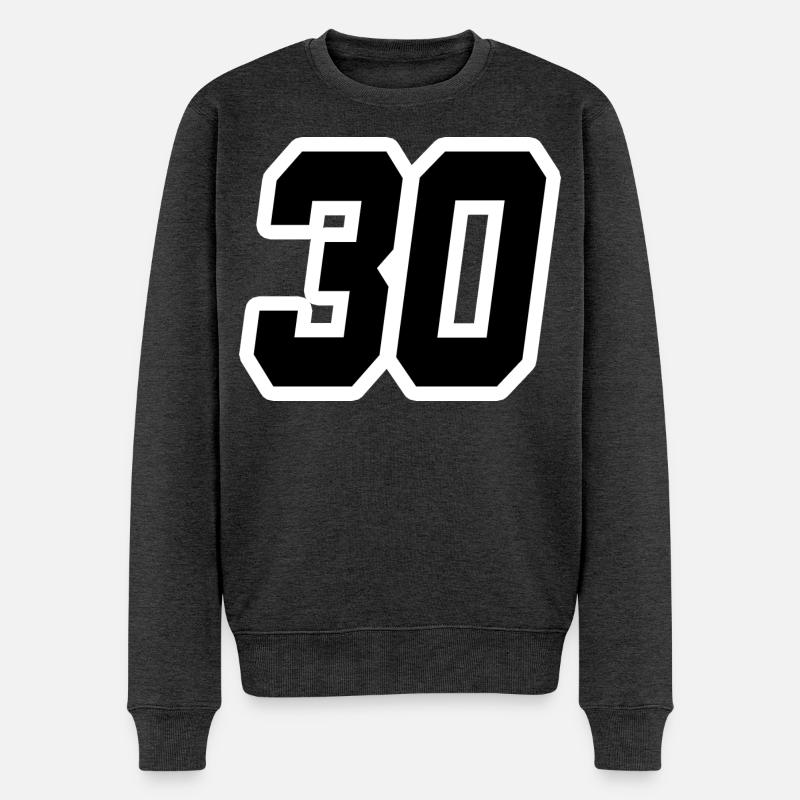 NUMMER DREISSIG 30 - Männer Premium Bio Pullover - Anthrazit meliert