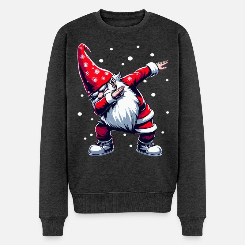 Dabbing Weihnachtsmann Dab Nikolaus - Männer Premium Bio Pullover - Anthrazit meliert