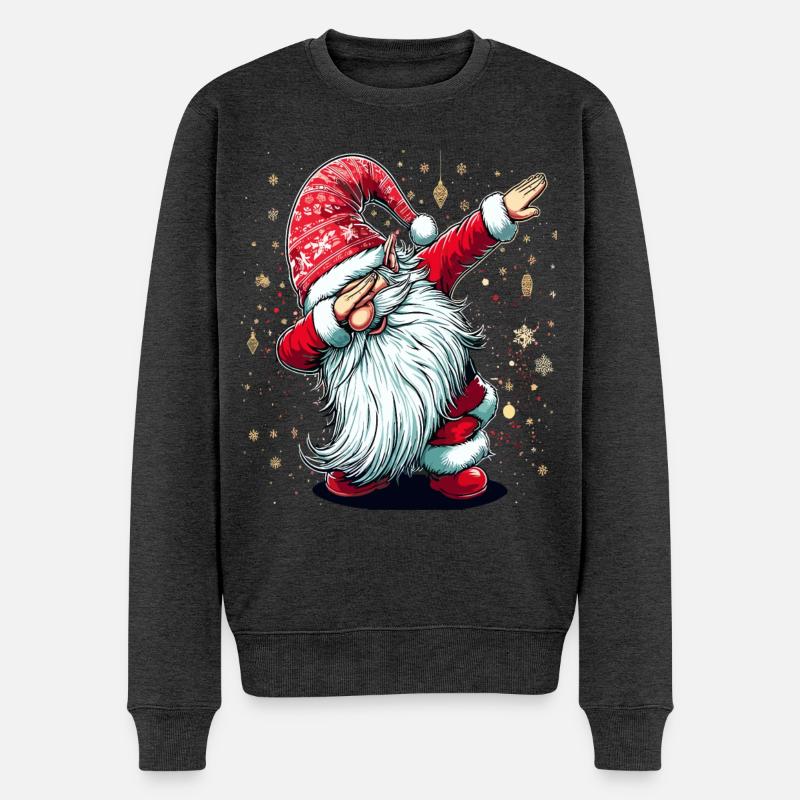 Dabbing Weihnachtsmann Dab Nikolaus - Männer Premium Bio Pullover - Anthrazit meliert