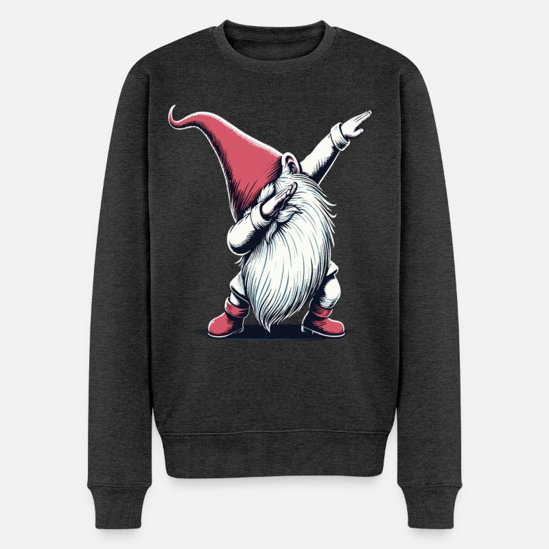 Dabbing Wichtel Dab Nikolaus - Männer Premium Bio Pullover - Anthrazit meliert