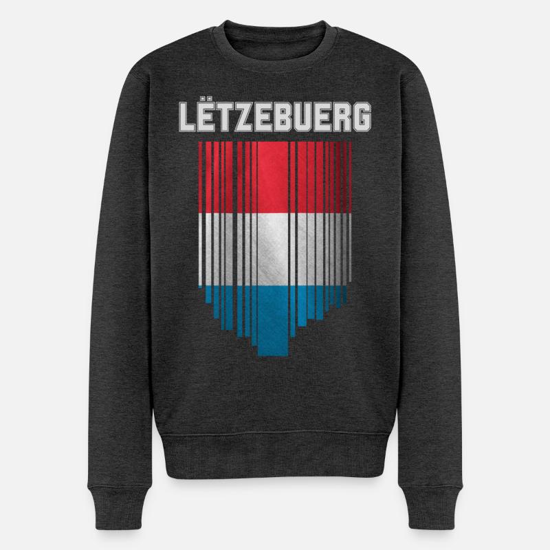 Flagge von Luxemburg - Männer Premium Bio Pullover - Anthrazit meliert