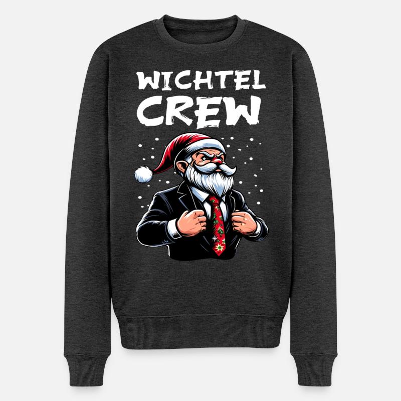 Gnome Crew Noël Gnome - Pull Premium bio Homme - anthracite chiné