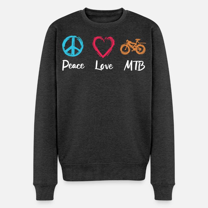 Amour de la paix VTT - Pull Premium bio Homme - anthracite chiné
