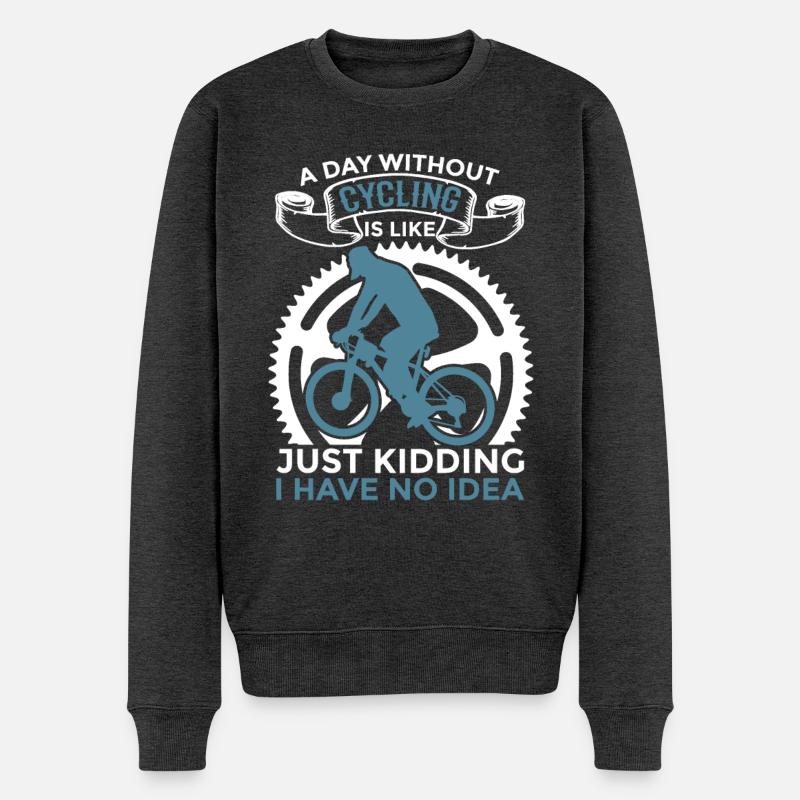 Radsport Motivation - Männer Premium Bio Pullover - Anthrazit meliert