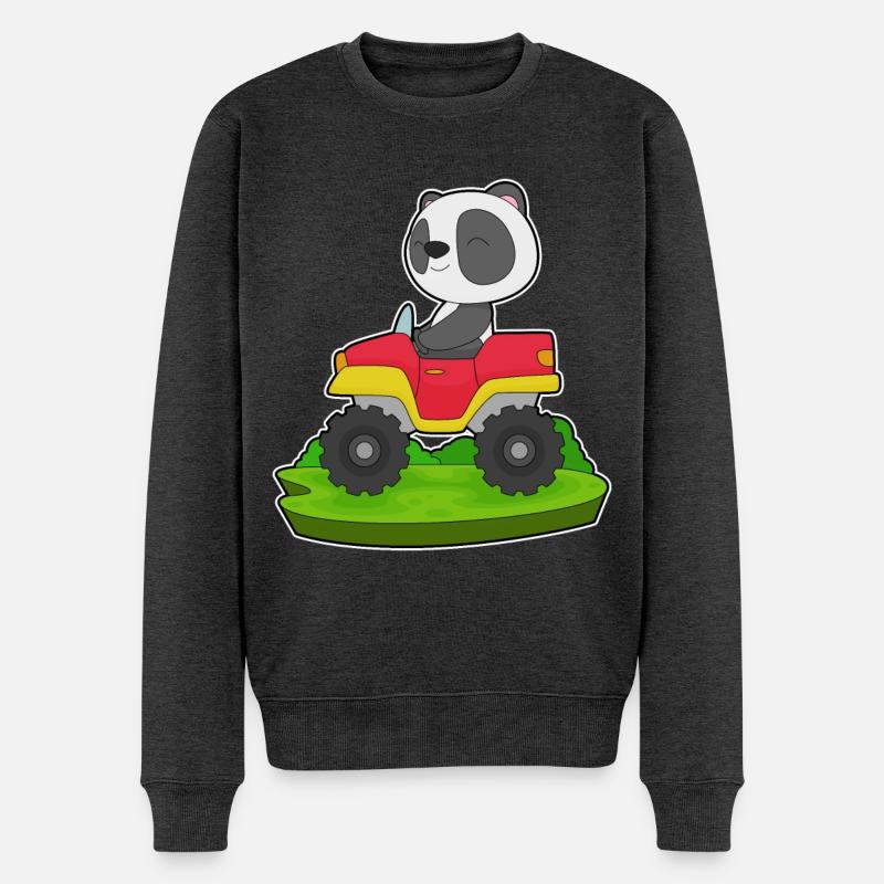 Panda Auto - Männer Premium Bio Pullover - Anthrazit meliert