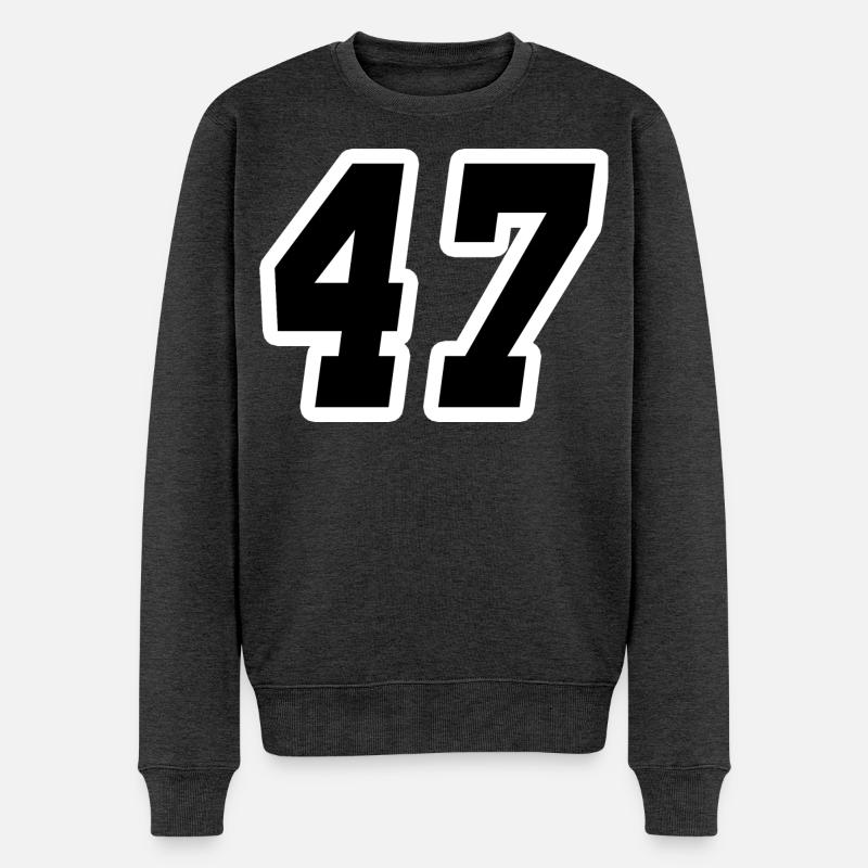 Nummer siebenundvierzig 47 - Männer Premium Bio Pullover - Anthrazit meliert