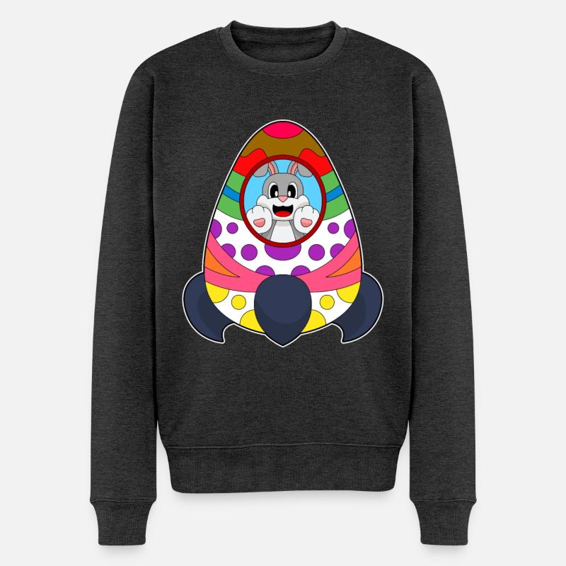 Rabbit Easter Rocket - Pull Premium bio Homme - anthracite chiné