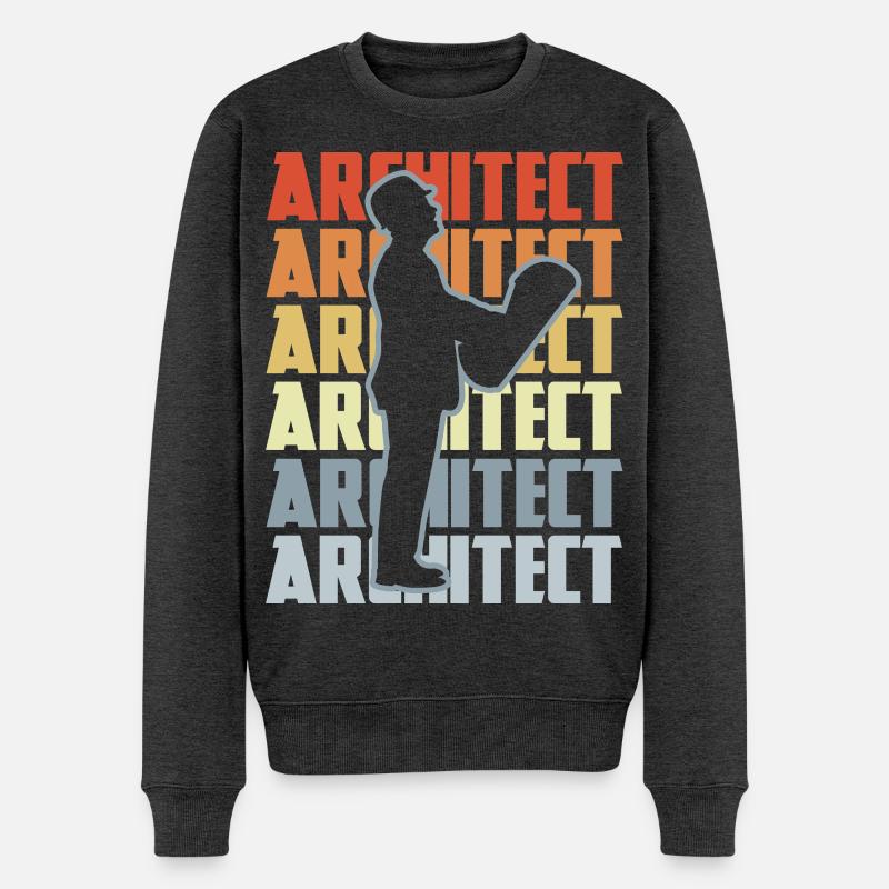 Retro Architekt - Männer Premium Bio Pullover - Anthrazit meliert