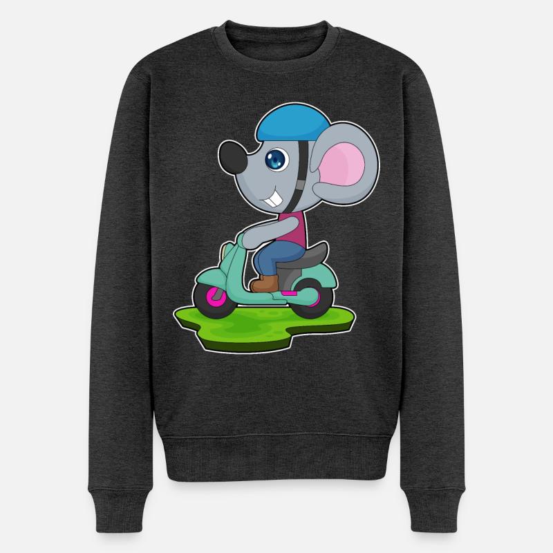 Maus Motorroller - Männer Premium Bio Pullover - Anthrazit meliert
