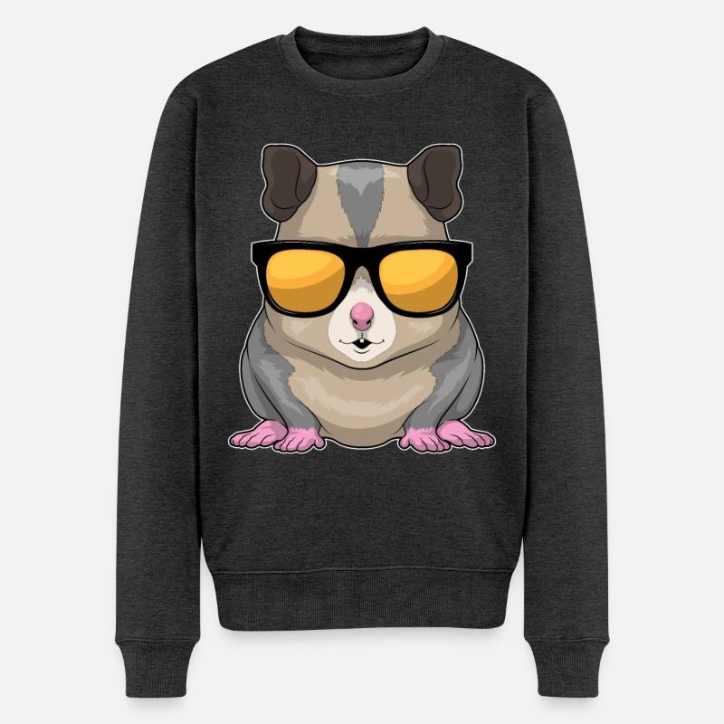 Hamster Sonnenbrille - Männer Premium Bio Pullover - Anthrazit meliert