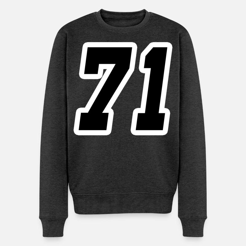 Nummer einundsiebzig 71 - Männer Premium Bio Pullover - Anthrazit meliert
