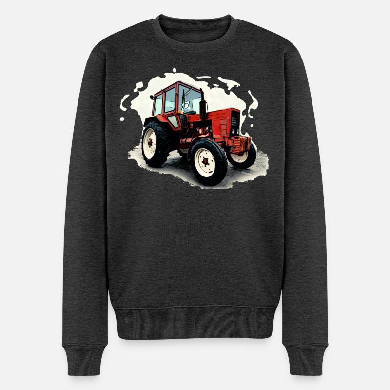 Traktor Belarus MTS 550 - Männer Premium Bio Pullover - Anthrazit meliert