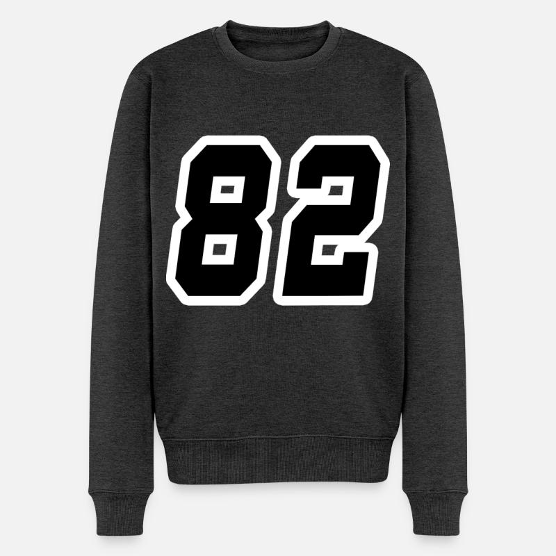 Nummer zweiundachtzig 82 - Männer Premium Bio Pullover - Anthrazit meliert