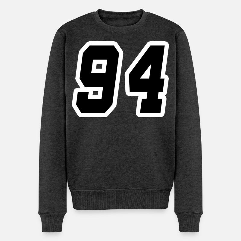 Nummer vierundneunzig 94 - Männer Premium Bio Pullover - Anthrazit meliert