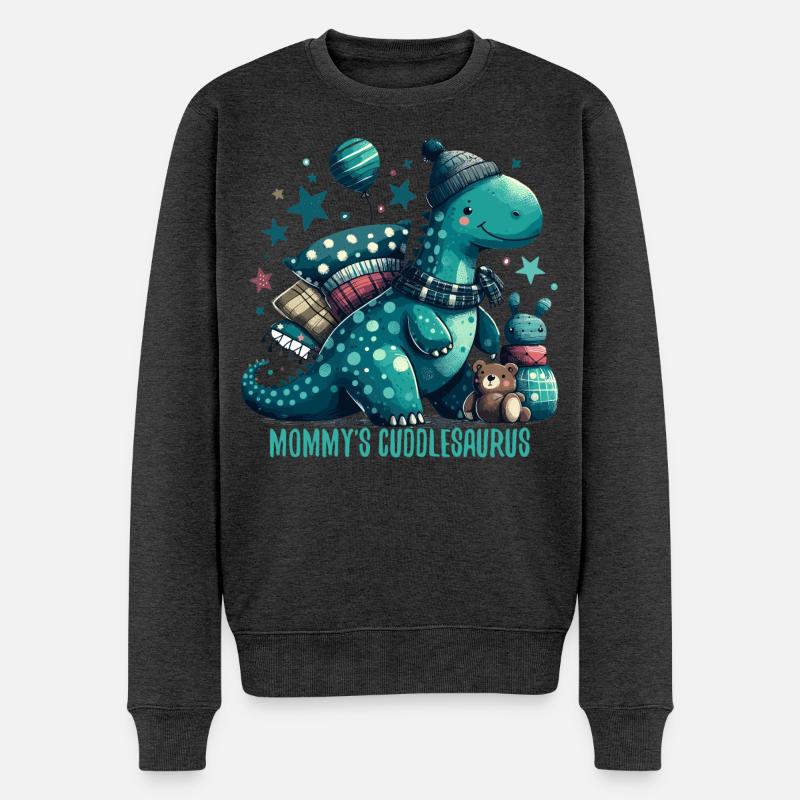 Mommy’s Cuddlesaurus Kuschel-Dinosaurier Geschenk - Männer Premium Bio Pullover - Anthrazit meliert