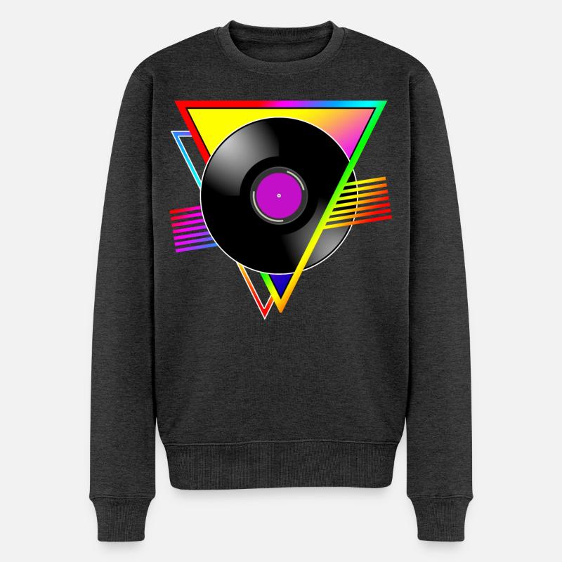 VINYLE RÉTRO - Pull Premium bio Homme - anthracite chiné